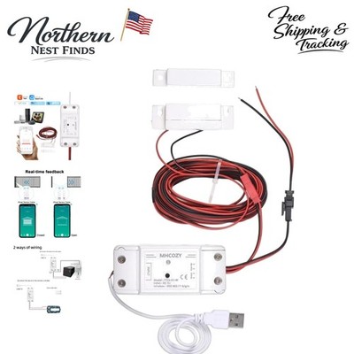 Voice-Controlled 5V WiFi Garage Door Opener - Monitor Status with Smart Life App