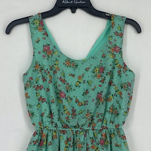Vestido Sweet Storm Juniors Pequeño Sin Mangas Verde Menta Rosa Naranja Amarillo Floral - Imagen 2 de 9