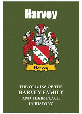 Harvey English Surname History Booklet with Historical Facts of this Famous Name