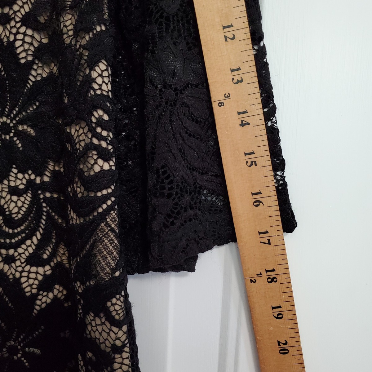 Liz Claiborne Dress Women's 8 Black Lace with Tan Lining Knee Length 3/4  Sleeves | eBay