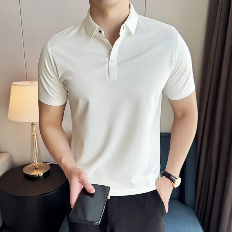 Men's Summer Slim Fit Elastic Short Sleeve Casual T-Shirt