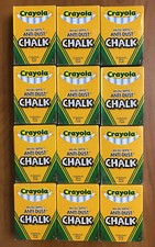 Crayola Anti-Dust Non-Toxic White Chalk 12 Boxes of 12 Sticks  144 Total Sticks