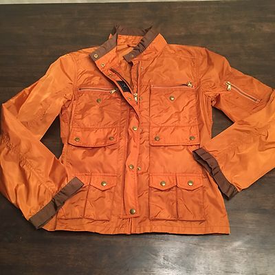 FAY Burnt Orange Light Weight Winder breaker Jacket Lots Of Pockets Cute! Sz M