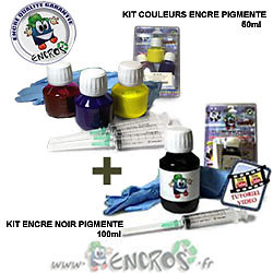 Pack cartouches encre Epson T0441-44 et T0451-54 rechargeable jet d'encre noir et couleur