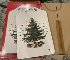 NIKKO Cutting Cheese Board/Snack Plate Christmas 9" x 5-3/4" Ceramic Japan New