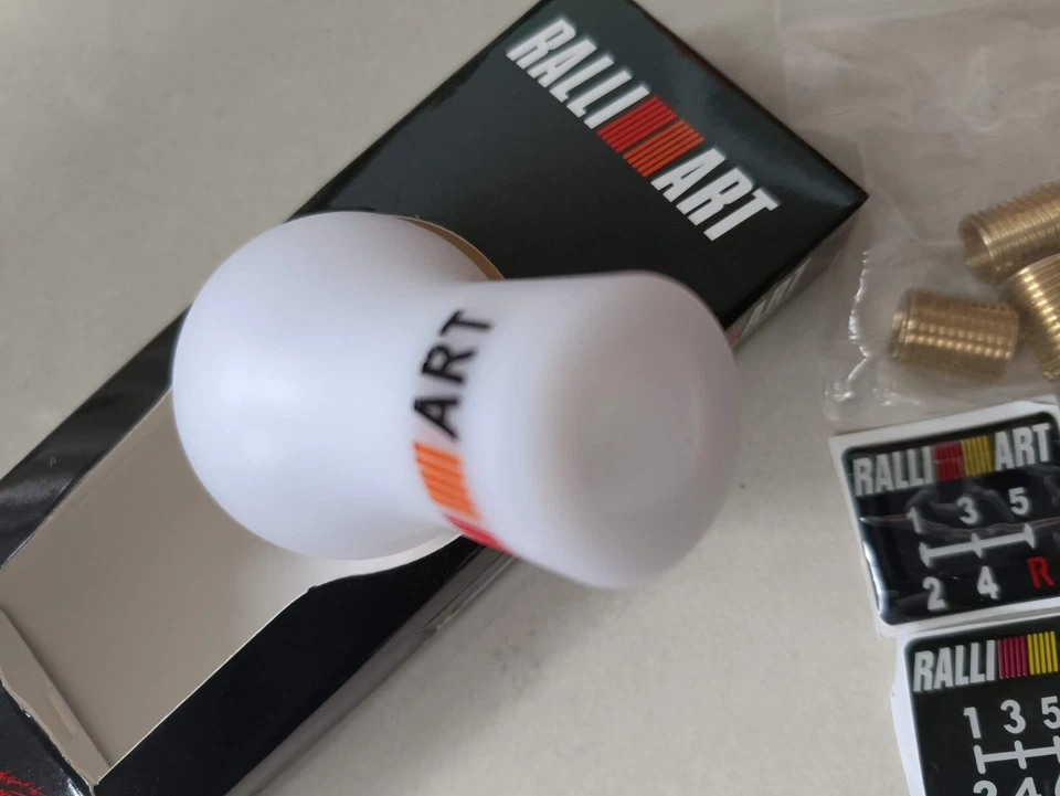 RALLIART BLANCO perilla de cambio para MITSUBISHI LANCER EVO MIRAGE ECLIPSE ASX MIVE Foto 4 de 4