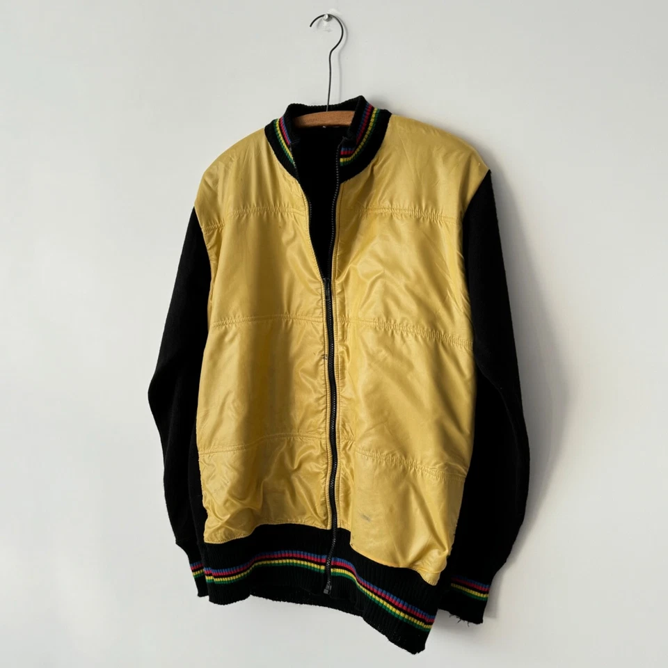 Chaqueta amarilla vintage años 70 SMS Santini para hombre retro invierno ciclismo lana talla M/L Foto 2 de 4