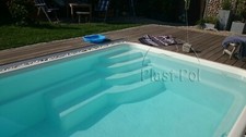 Gfk Schwimmbecken 8,10x3,65x1,50 Eckig Swimming Einbaubecken Eckpool Pool SET