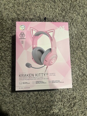 Razer - Kraken Kitty V2 Wired Gaming Headset With Chroma RGB Lighting - SEALED