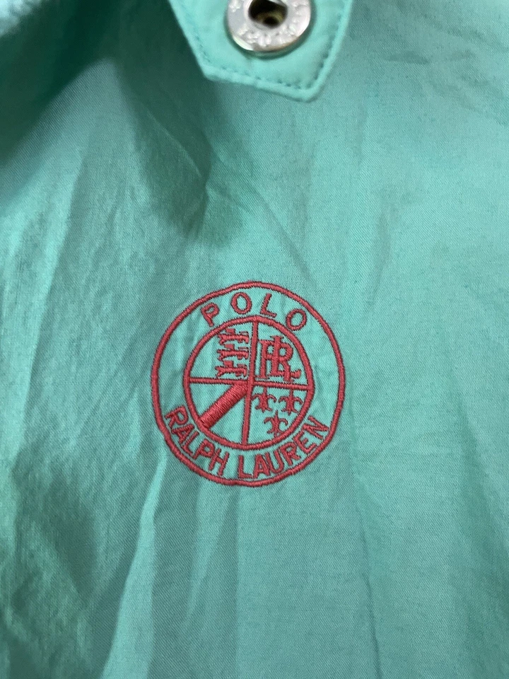 Cortavientos Polo Ralph Lauren Vintage Cremallera Completa Con Capucha Verde Con Logo Pequeño Foto 3 de 4