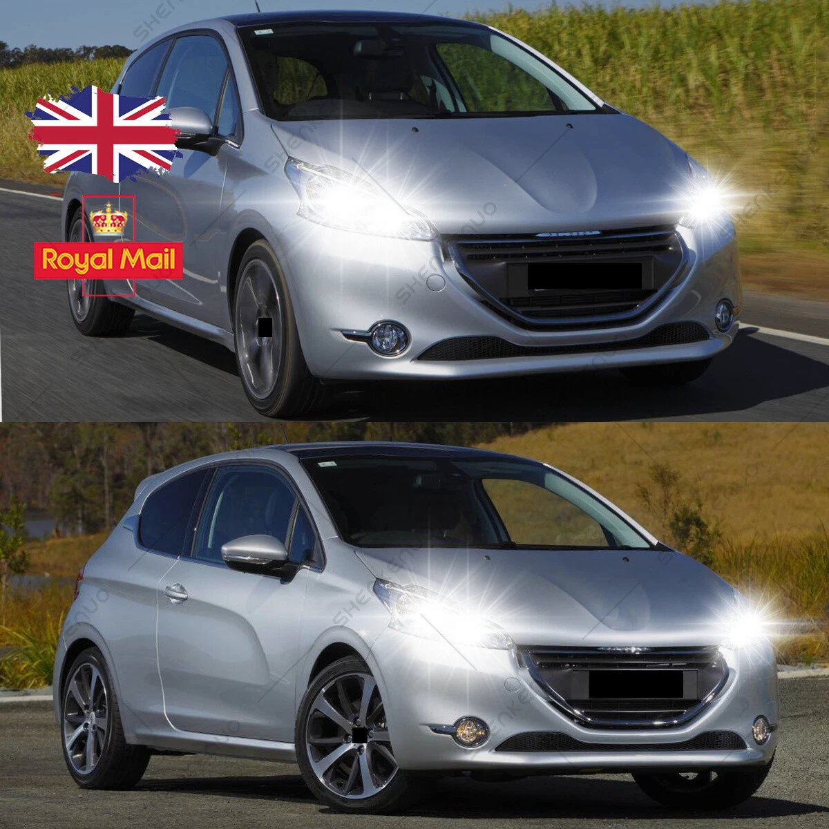 For PEUGEOT 208 2012 4Side Car LED Headlight Bulb Light Lamp H7 6000K White 2pc
