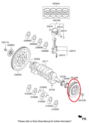 GENUINE BRAND NEW PULLEY-DAMPER + BOLT KIA STINGER 3.3L PETROL 2015-2018