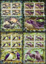 Cook Islands 2005 - WWF Suwarrow Land Birds - Set of 4 Sheetlets - MNH