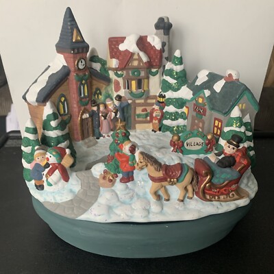 Vintage Ceramic Collectible Christmas Scene Nativity Bethlehem Missing Light