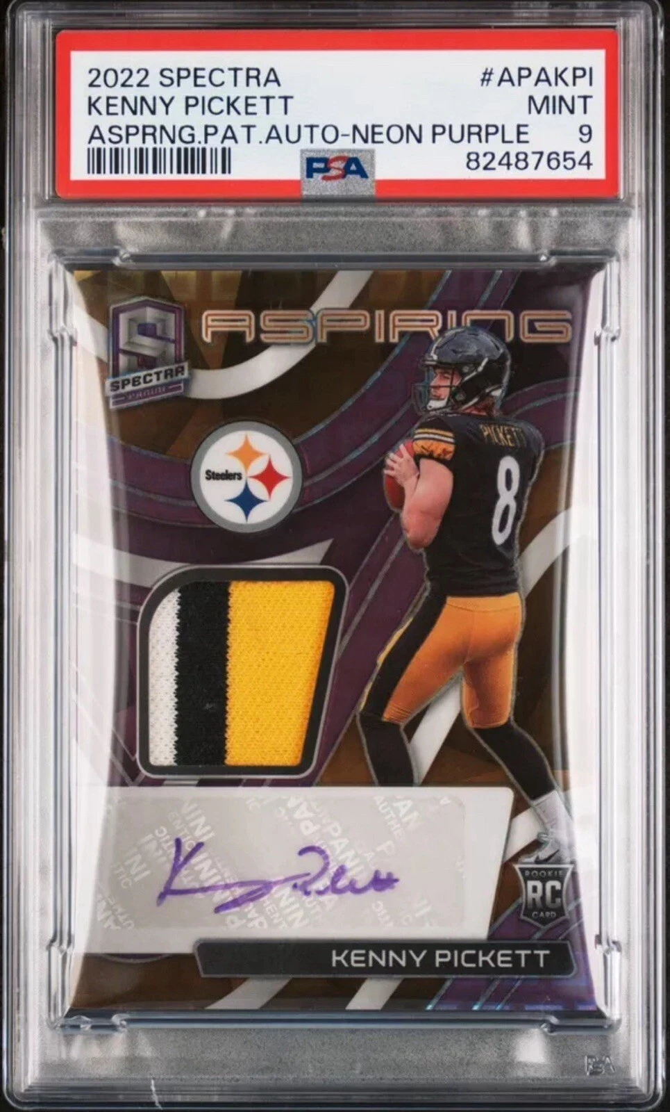 Kenny Pickett Panini Spectra Aspiring Patch Autographs #APAKPI Neon Purple