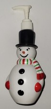 Lightweight Plastic Snowman Soap Or Lotion Dispenser 8.25" Tall