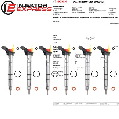 6x 0445115054 Bosch Einspritzdüse Injektor Audi A4 A6 C6 2.7 TDI 0445115039