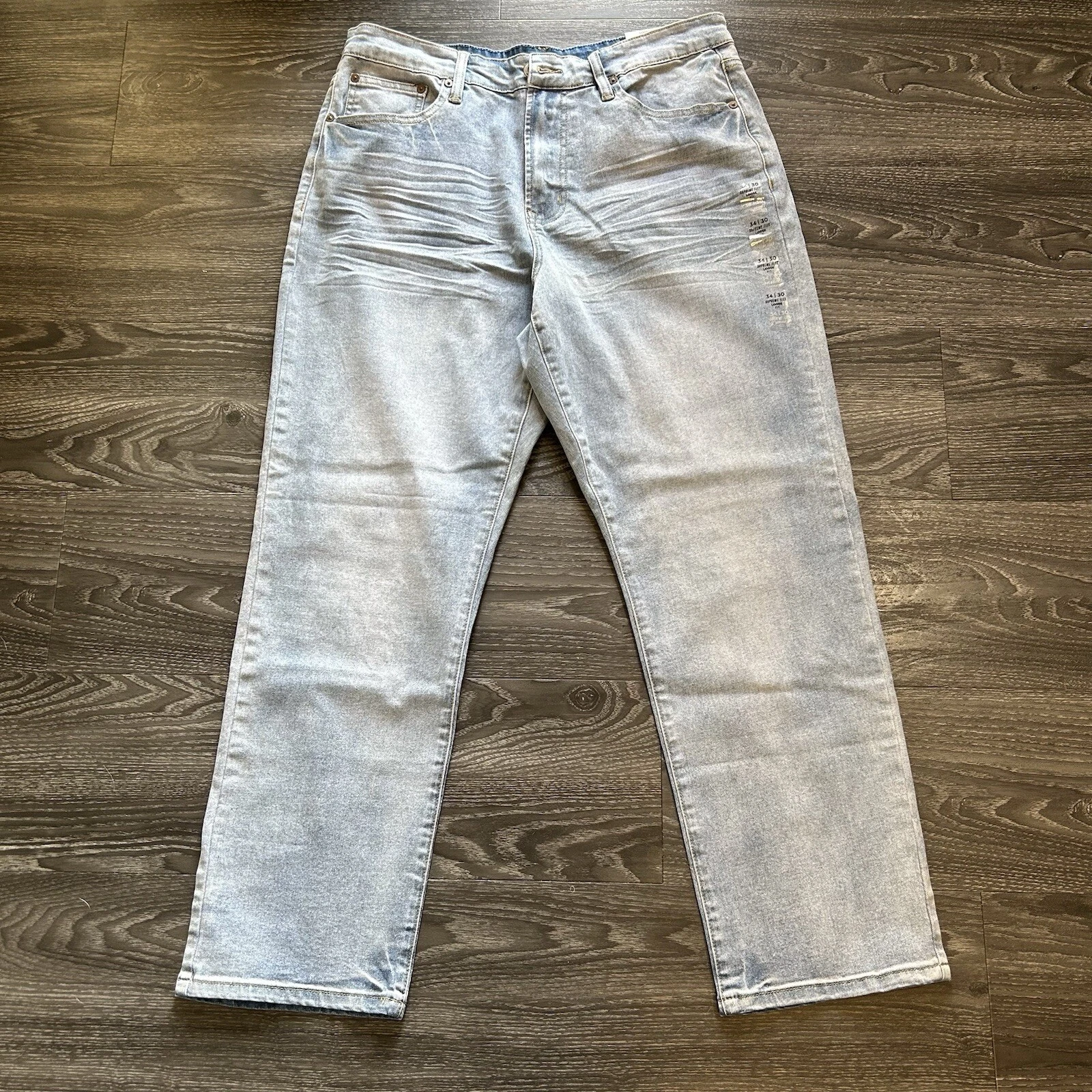 Jean homme Rue 21 Supreme Flex coupe ample 34x30 vieilli bleu blanchi