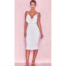 NWT House of CB Samara White MIDI XS