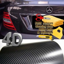 Premium 4d Semi Gloss Black Carbon Fiber Vinyl Wrap Film Bubble Free Air Release