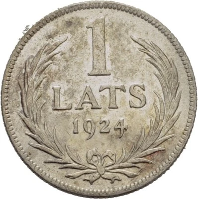 Lettland 1 Lats  5 g Silber 1924 Münze Original  #LAM21 - Bild 1 von 2
