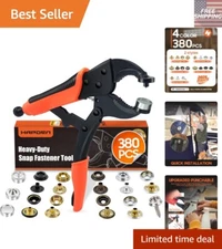 Heavy-Duty Snap Fastener Tool with 100 Sets of Colored Boat Cover Snaps