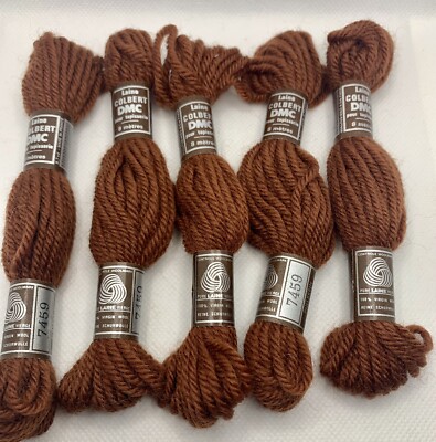 DMC Laine Colbert Yarn Rust Brown 100% Wool Needlepoint Tapestry Pullskein Lot 5