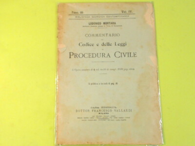 KOMMENTAR ZUM GESETZBUCH UND DEN GESETZEN ZIVILPROZESS MORTARA VALLARDI FASC 89