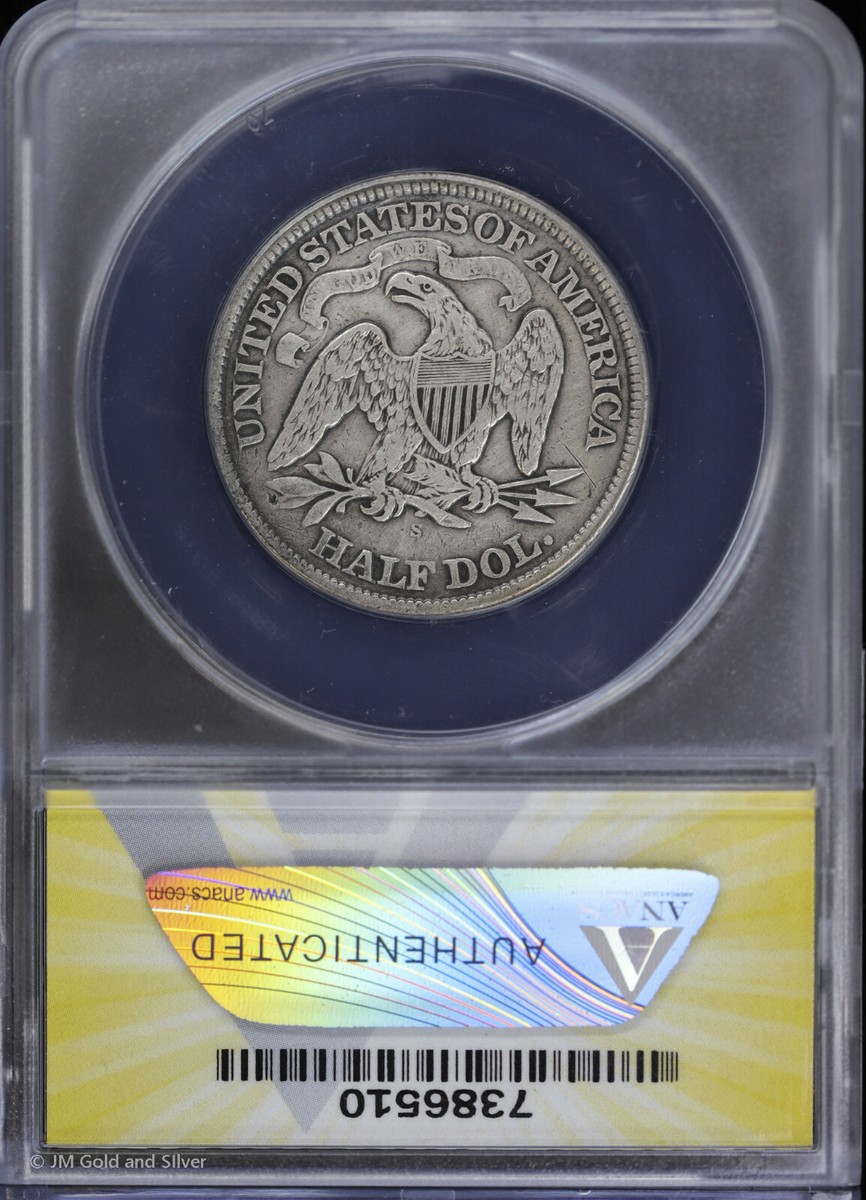 1870 S 50c Seated Liberty Half 1/2 Dollar ANACS VF 35 Details | eBay