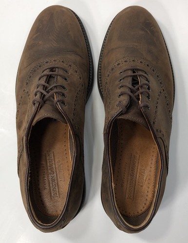 Johnston & Murphy Men’s Sz 10M 20-4960 Leather Brown Oxford Dress Shoes Italy - Picture 11 of 12