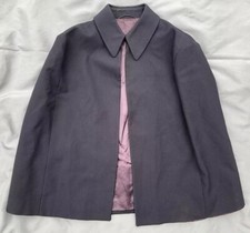 Vintage Womens S/M Navy Blue Wool Cape Rolled Collar VNice Nurse Preppy