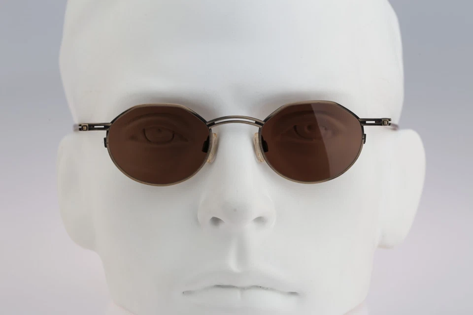 Robert Rudger 1430 139 36, Gafas de sol redondas pequeñas doradas vintage años 90 nuevas de stock Foto 4 de 4