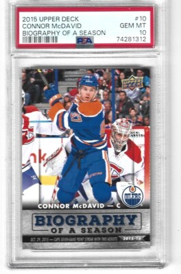 2015  CONNOR MCDAVID ROOKIE CARD PSA GEM MINT 10 OILERS UPPER DECK #10 LOW POP