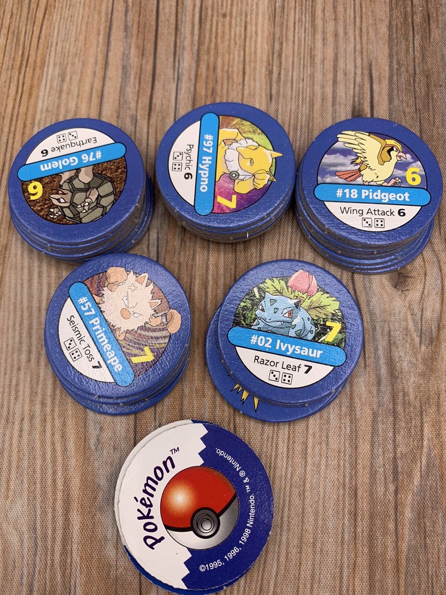 1999 Pokemon Master Trainer Board Game 37 Blue Chips Parts Only