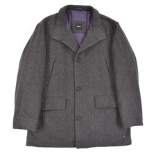Hugo Boss Gray Wool Peacoat Coat Button Jacket Mens sz EUR 52 / US 42R