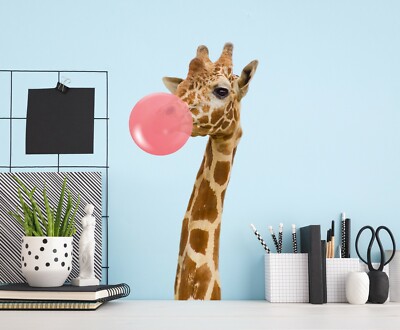 3D Giraffe Blase C40 Tier Wallpaper Wandbild Poster Wandaufkleber Abziehbild Zoe