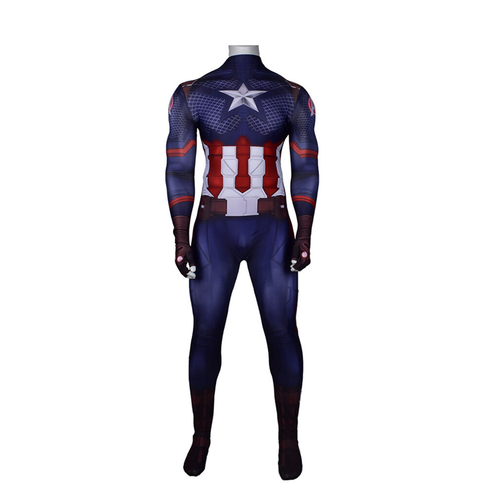 Captain America Jumpsuit Steve Rogers Cosplay Costume For Adult Kids  Halloween