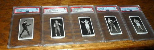 5 Card 1928 Ogdens Boxing Corbett Milligan Sullivan+ Pugilists ALL NR MINT PSA 7
