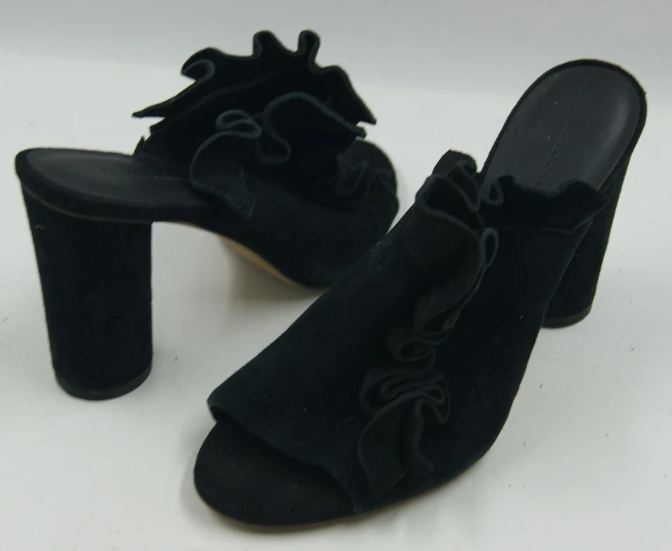 Rebecca Minkoff Jaxon Sandals Women's 6 Black Suede Block Heel Slip-On Sandals - Image 4 of 4