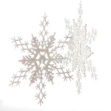 Set of 12 Large 11" Iridescent White Interlocking Snowflake Ornaments