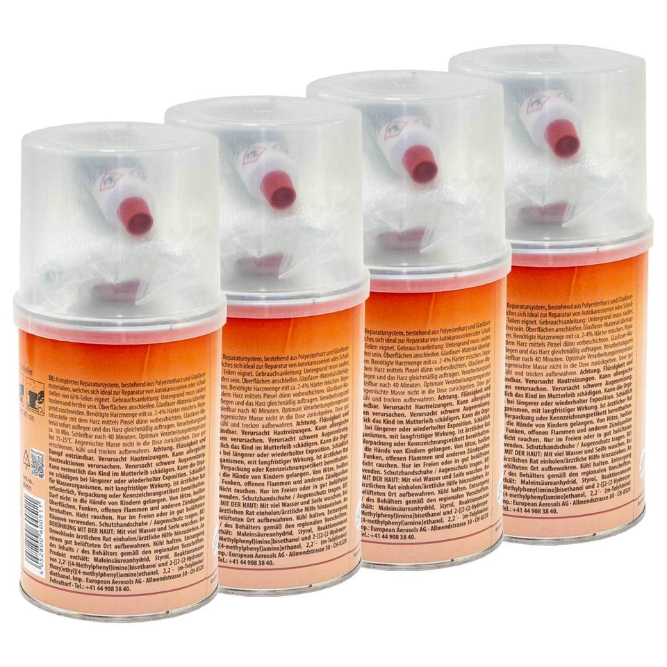 Presto Polyesterharz Reparaturbox 4 X 1 Kg + Glasfaservlies & Glasfasergewebe - Bild 3 von 4