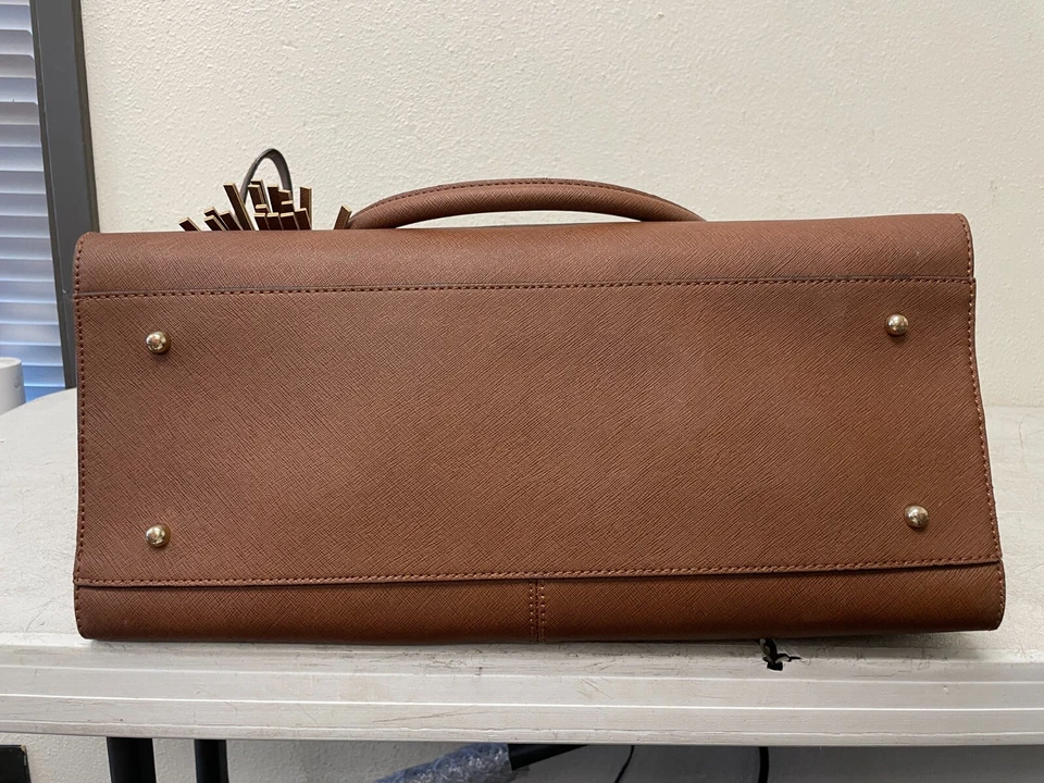 Marc New York Andrew Marc Large Brown Leather Tote Shoulder Bag Purse - Image 4 of 4