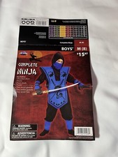 Fun World Blue Ninja Halloween Costume Set Boy's Size M 8
