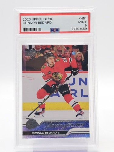 CONNOR BEDARD 2023-24 UPPER DECK SERIES 2 YOUNG GUNS ROOKIE RC PSA 9 Q2167