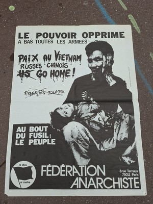 Plakat Federation Anarchist Macht Opprimé Jahre 70