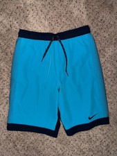 Nike Standard Fit Swim Trunk Shorts Men  s Medium Two Toned Teal/Navy