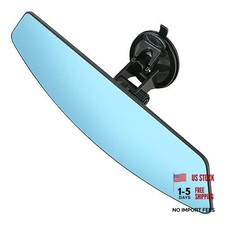 Car Rear View Mirror with Adjustable Suction Cup,Wide Angle Reduce Blind blue