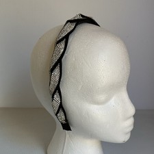 Rhinestone Braided Headband Black Velvet Crystal Embellished Hair Accessory NEW