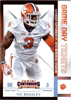 2015 Panini Contenders Draft Picks Game Day Tickets #50 Vic Beasley - FB