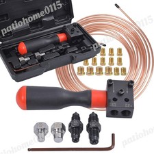 Brake Pipe Flaring Repair Kit 3/16 1/4 4.75mm 25FT Line Pipe Flaring Tool Unions